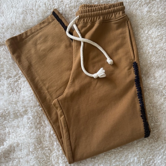 JW Anderson Wide Leg Contrast Stitch Track Pant French Terry in tobacco Sz Small - Picture 13 of 16